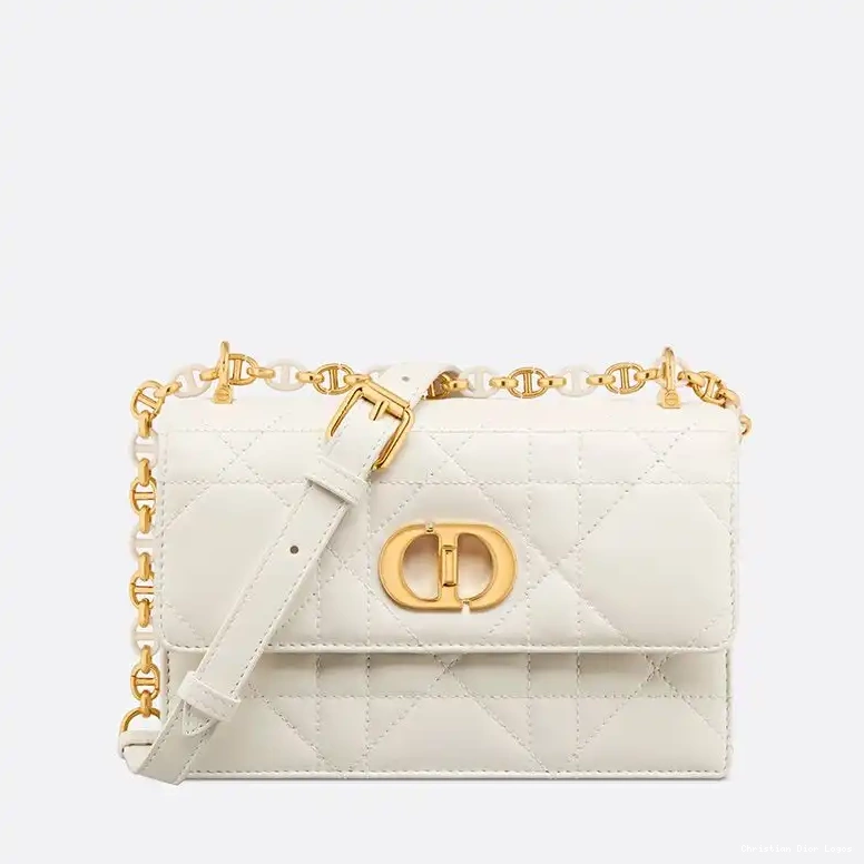 Caro Macrocannage Mini White Miss Lambskin Bag 0706 Luxury